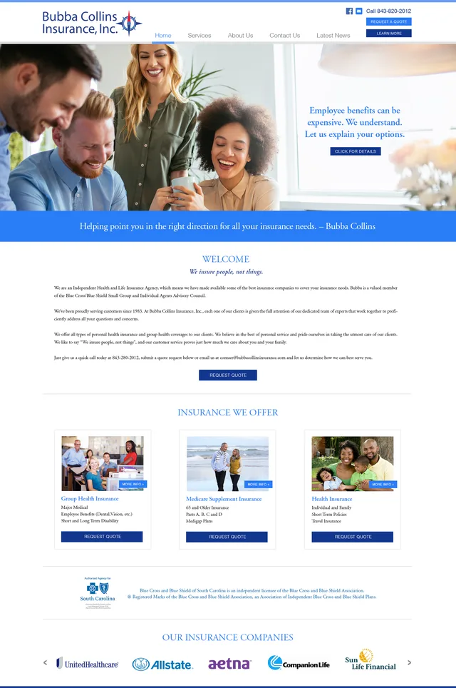 Bubba Collins Insurance Website