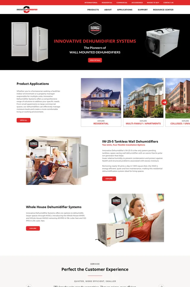Innovative Dehumidifiers Website