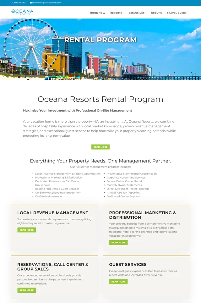 Rental Program Landing Page
